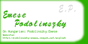 emese podolinszky business card